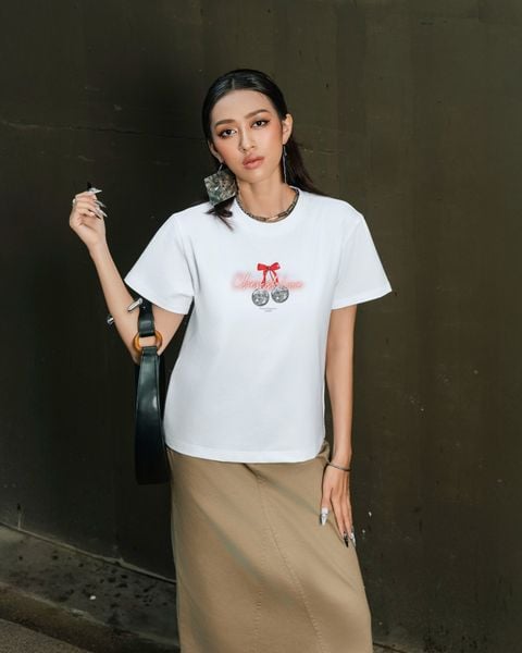 áo thun cherish love màu trắng