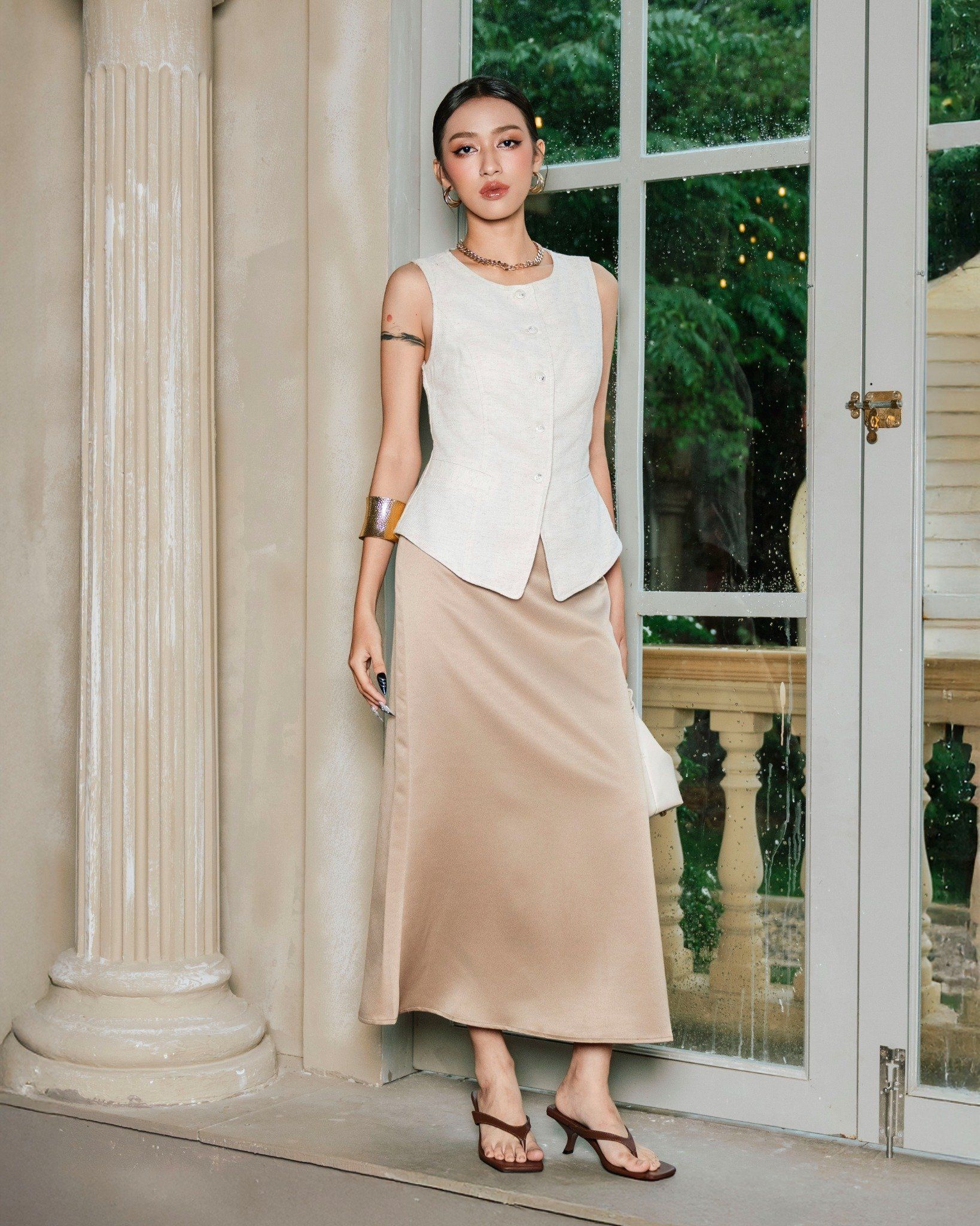 Áo Gile Linen Dáng Dài 10611931