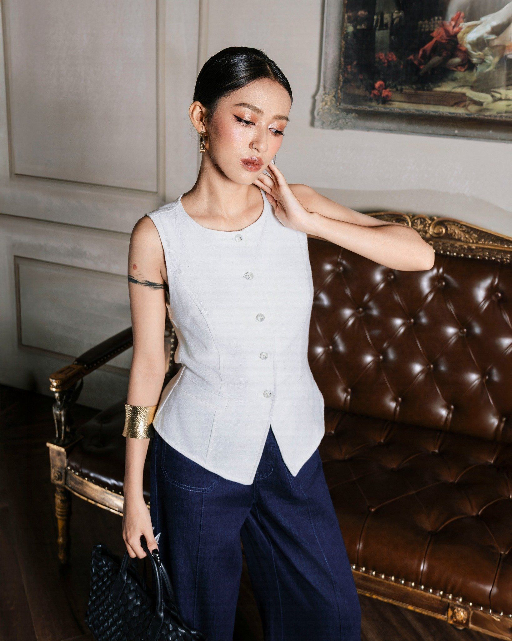 Áo Gile Linen Dáng Dài 10611931