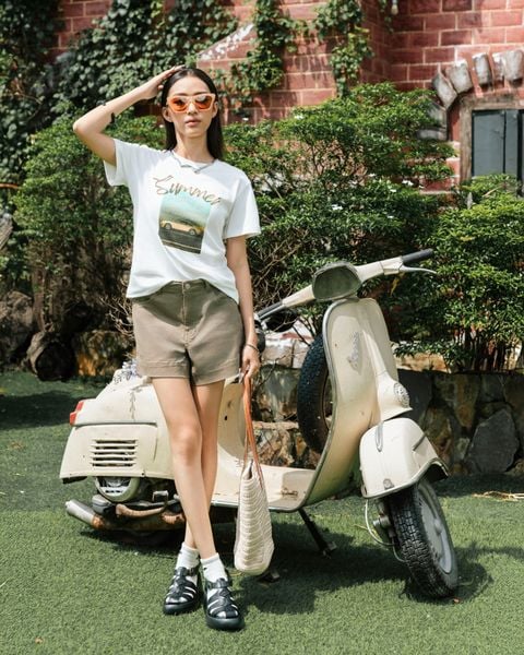 quần short nữ màu rêu