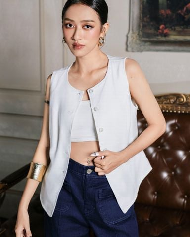 Áo Gile Linen Dáng Dài 10611931