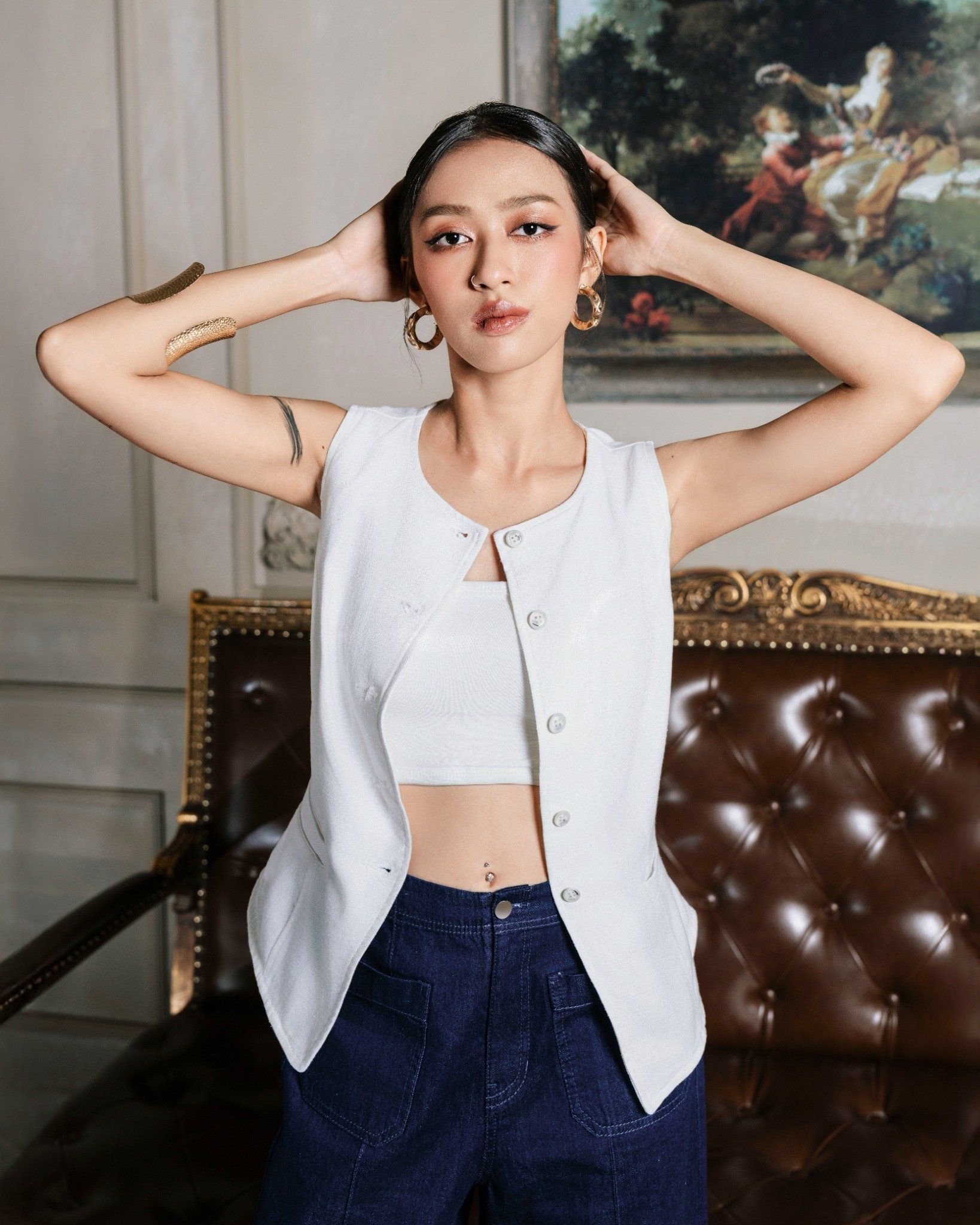 Áo Gile Linen Dáng Dài 10611931