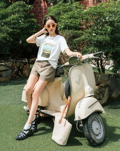 quần short nữ màu rêu