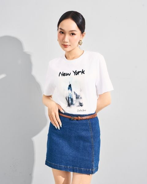 Áo thun trắng tay ngắn