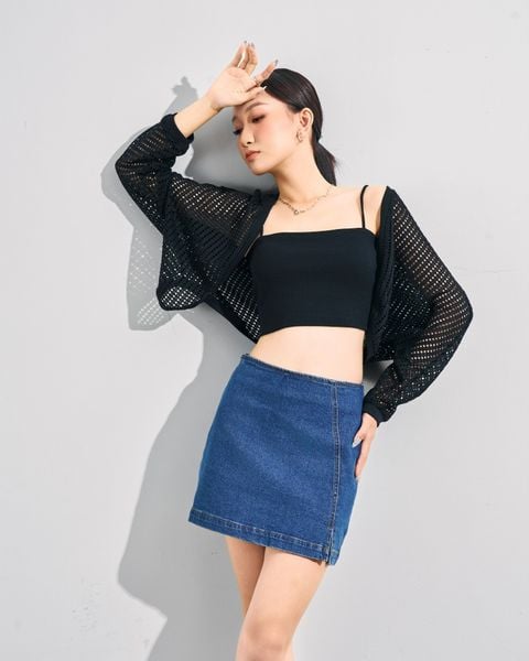 áo thun 2 dây đen