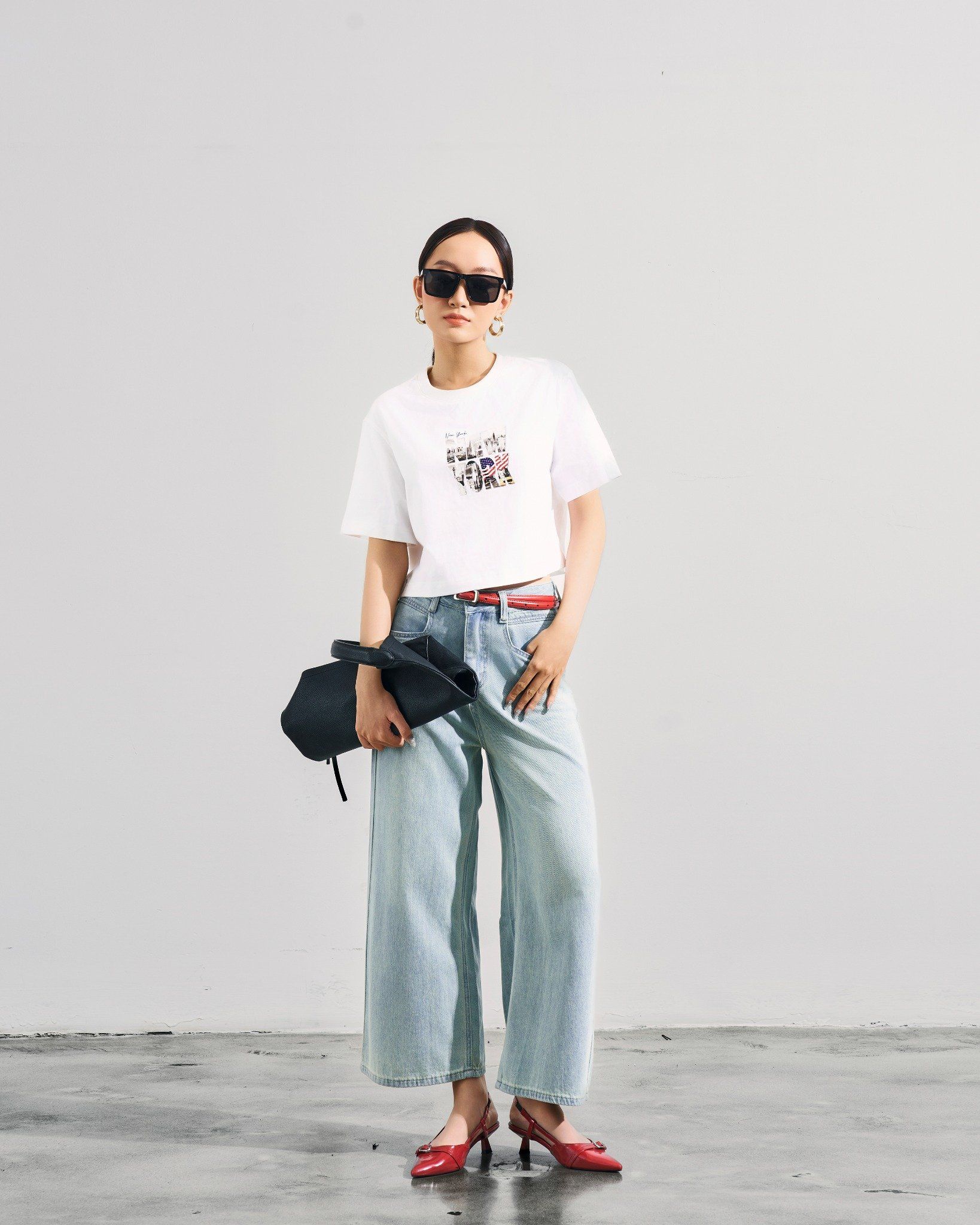 Quần Jeans Ống Rộng Basic 11111956