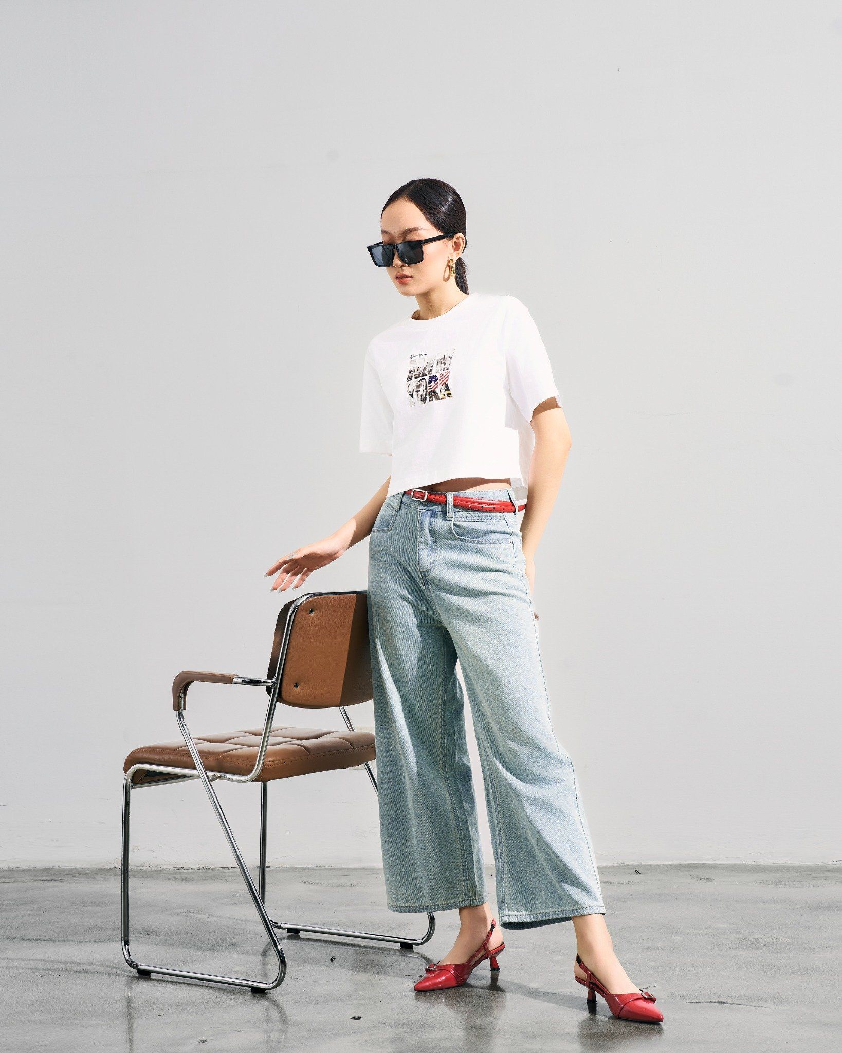 Quần Jeans Ống Rộng Basic 11111956