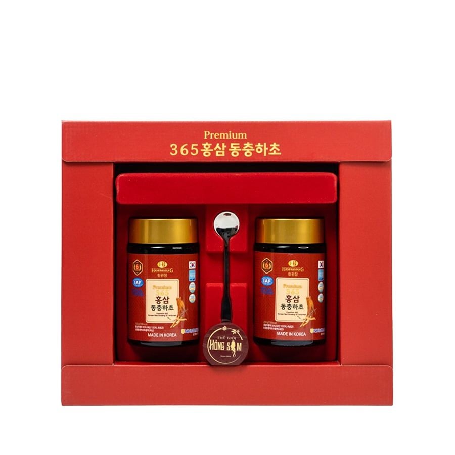 Cao Hồng Sâm Đông Trùng Hạ Thảo 365 Hàn Quốc Hộp 2 Lọ x 240g