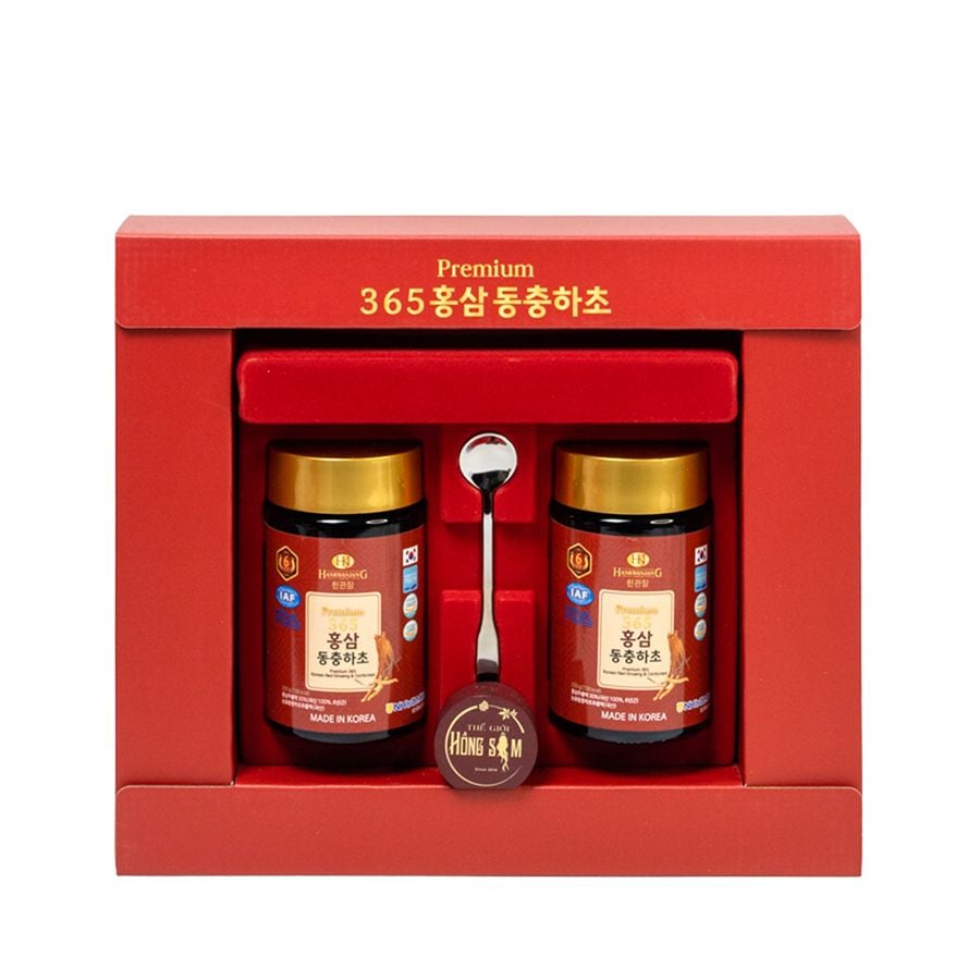 Cao Hồng Sâm Đông Trùng Hạ Thảo 365 Hàn Quốc Hộp 2 Lọ x 240g