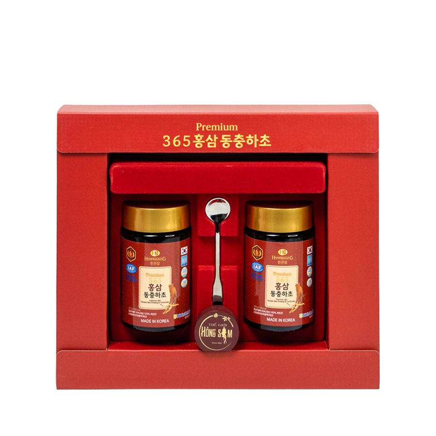 Cao Hồng Sâm Đông Trùng Hạ Thảo 365 Hàn Quốc Hộp 2 Lọ x 240g