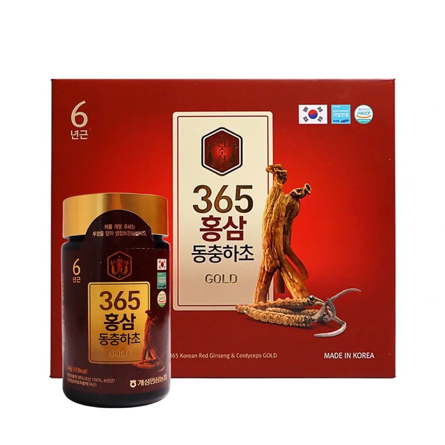 Cao Hồng Sâm Đông Trùng Hạ Thảo 365 Hàn Quốc Hộp 2 Lọ x 240g