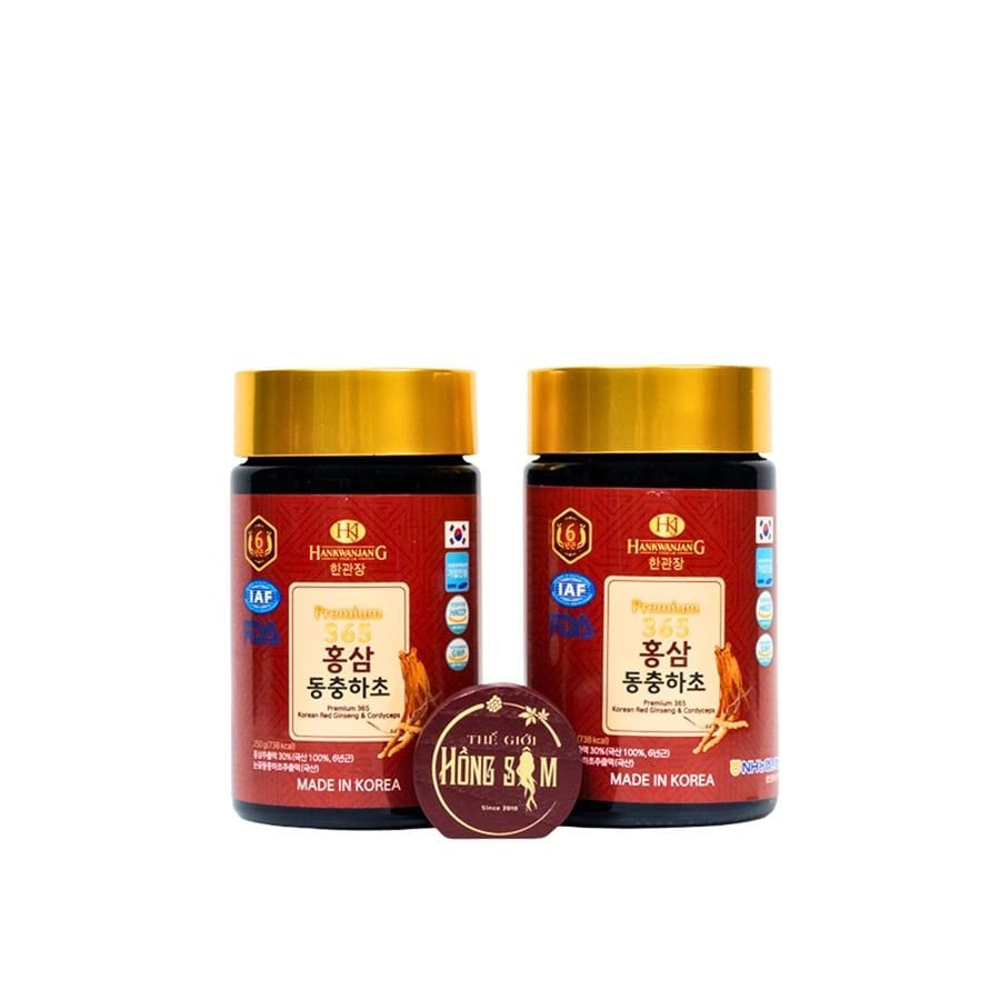 Cao Hồng Sâm Đông Trùng Hạ Thảo 365 Hàn Quốc Hộp 4 Lọ x 240g