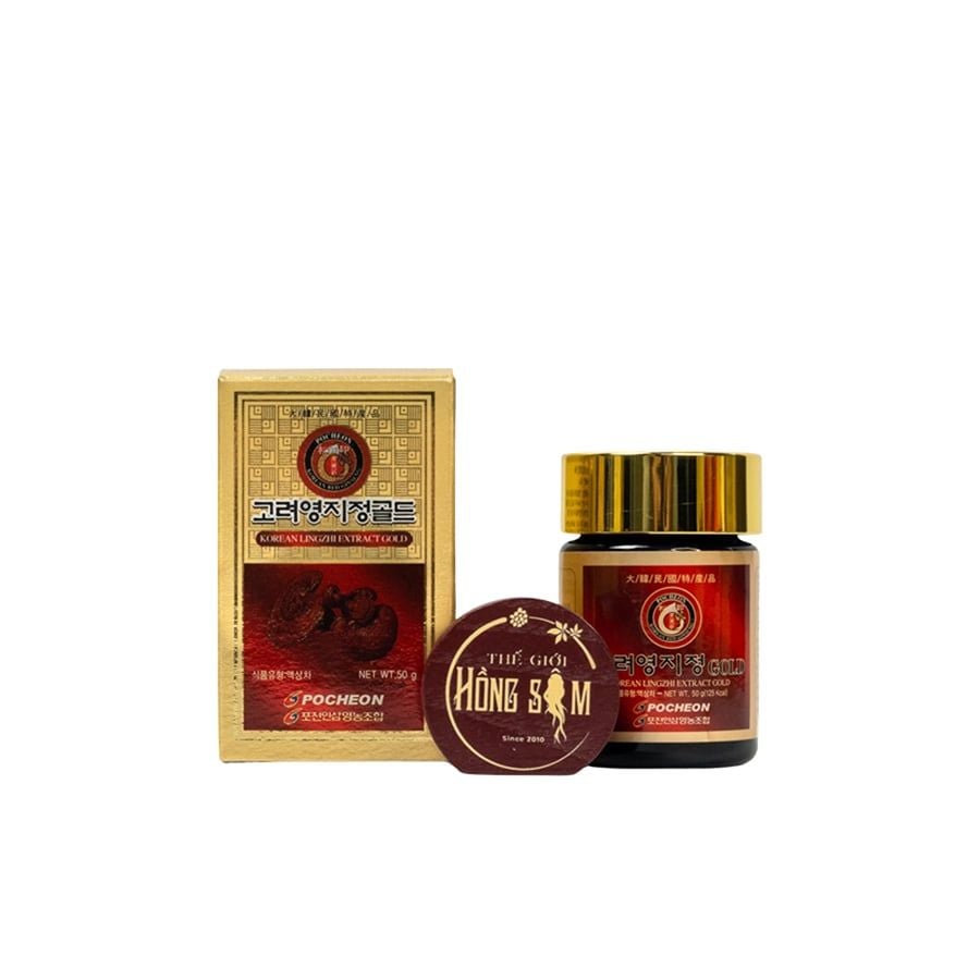 Cao Linh Chi Hàn Quốc Pocheon Lingzhi Extract GOLD Hộp 5 Lọ x 50g