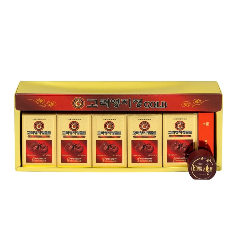 Cao Linh Chi Hàn Quốc Pocheon Lingzhi Extract GOLD Hộp 5 Lọ x 50g