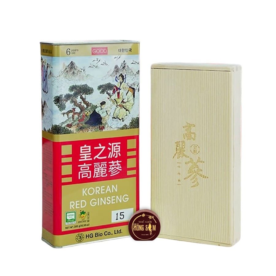 Hồng Sâm Củ Khô KGS Hàn Quốc Hộp Thiếc 300g Củ Trung (21 - 30 củ)