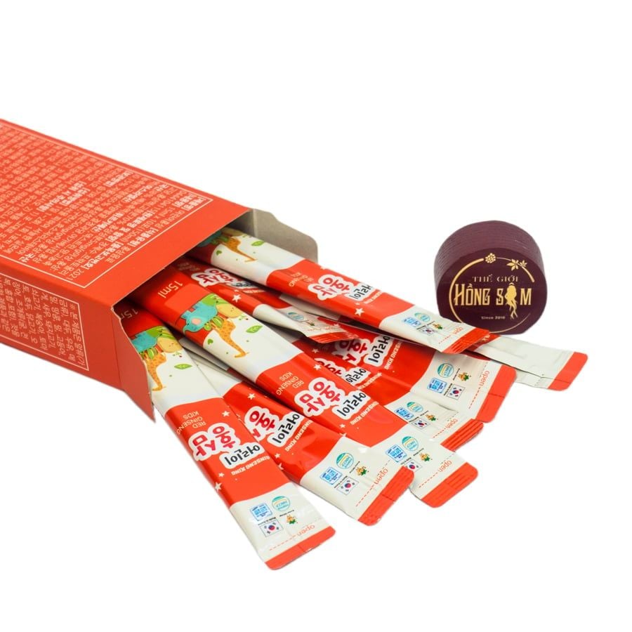 Nước Hồng Sâm Hàn Quốc Cho Bé Red Ginseng Kids HG Bio Hộp 30 Gói x 15ml