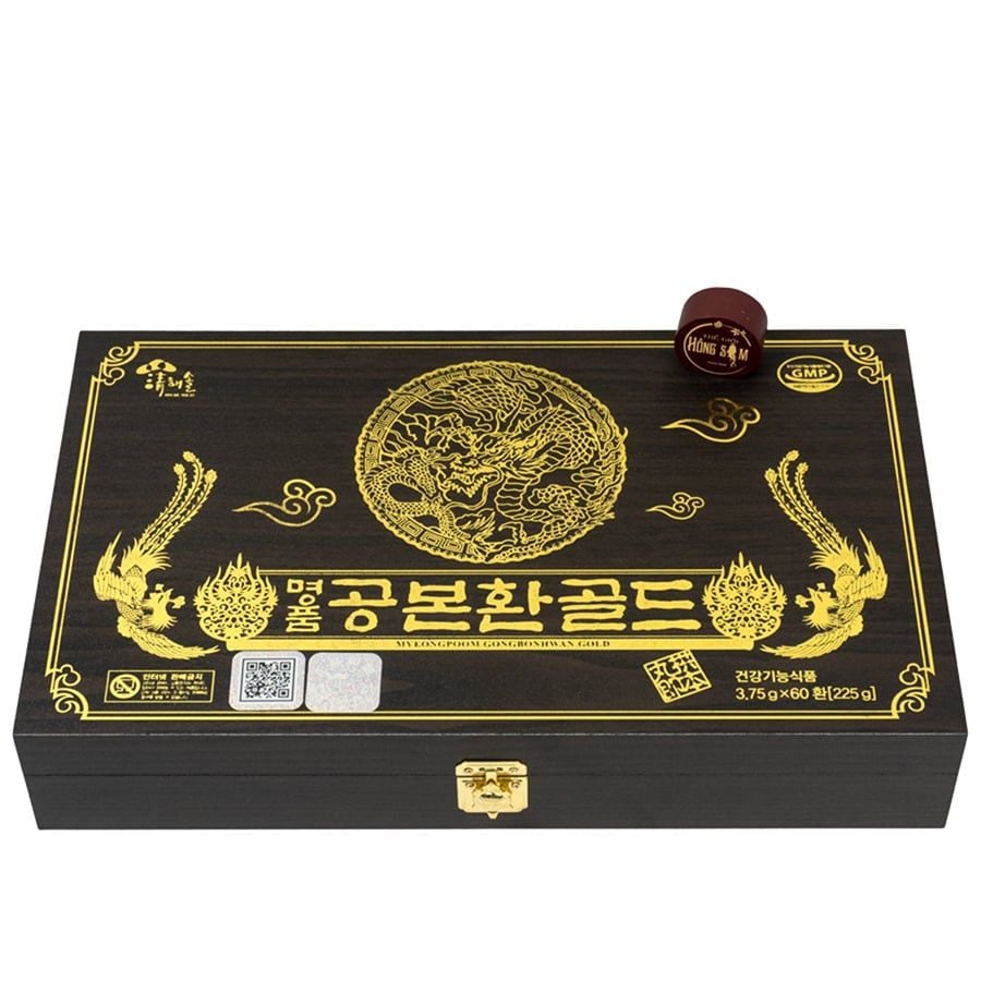 Hộp 60 Viên Đông Trùng Hạ Thảo Hồng Sâm Kanghwa Hộp Gỗ