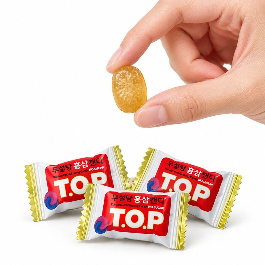 Kẹo Hồng Sâm Không Đường T.O.P Daesan Hàn Quốc Gói 500g