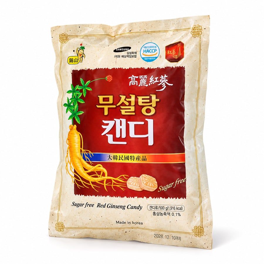 Kẹo Hồng Sâm Không Đường Hàn Quốc Gói 500g