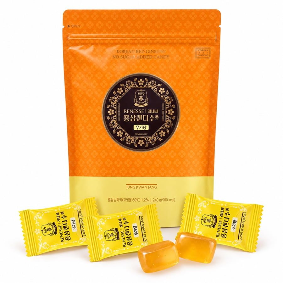 Kẹo Sâm Không Đường KGC Jung Kwan Jang Renesse Túi 240g