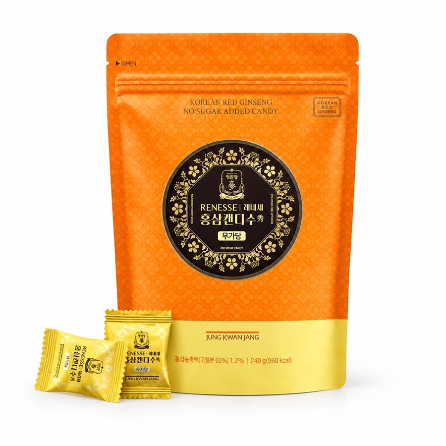 Kẹo Sâm Không Đường KGC Jung Kwan Jang Renesse Túi 240g