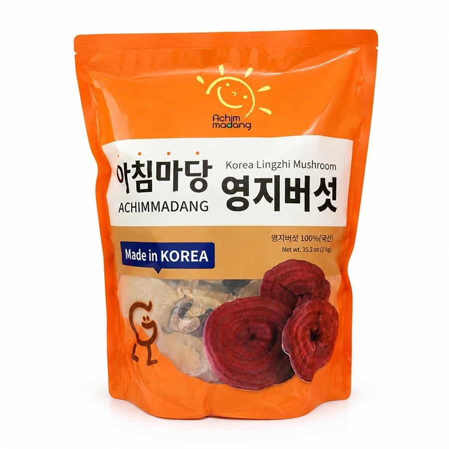 Nấm Linh Chi Đỏ Hàn Quốc Achimmadang 1kg Nguyên Tai (4-6 Tai)