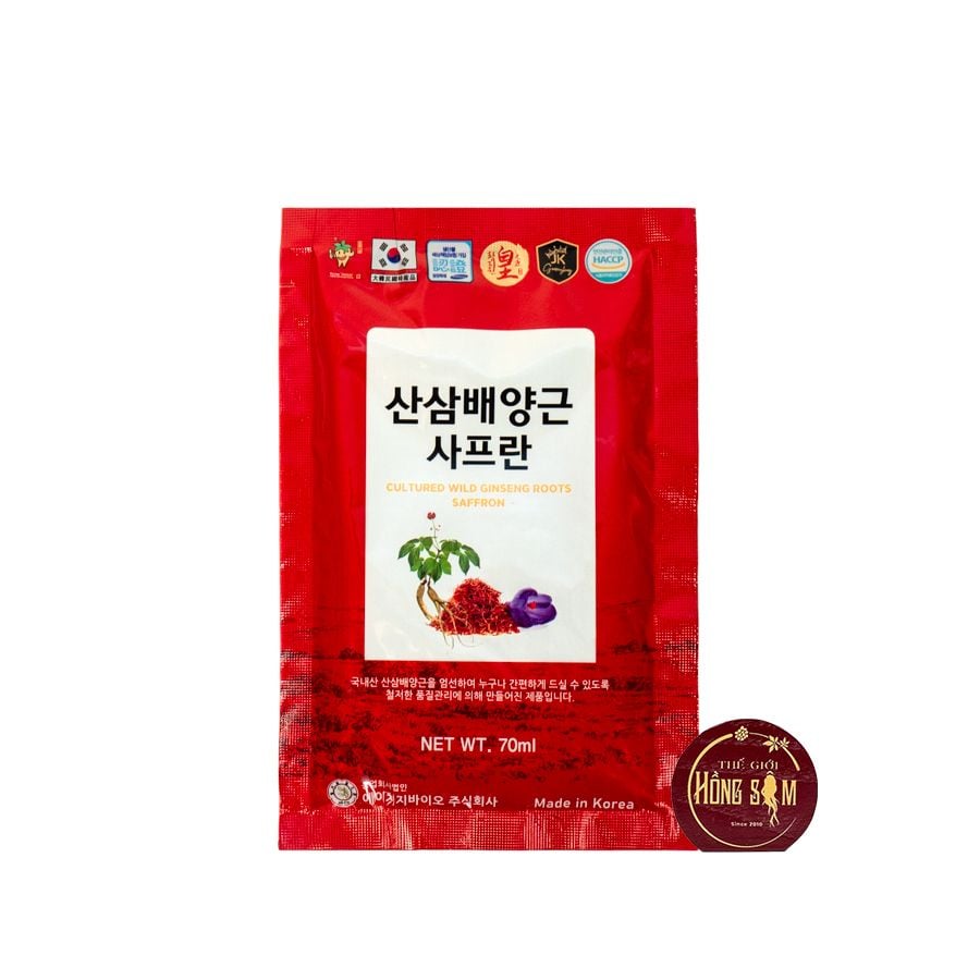 Nước Hồng Sâm Núi Saffron HG Bio Hộp 70ml x 20 Gói