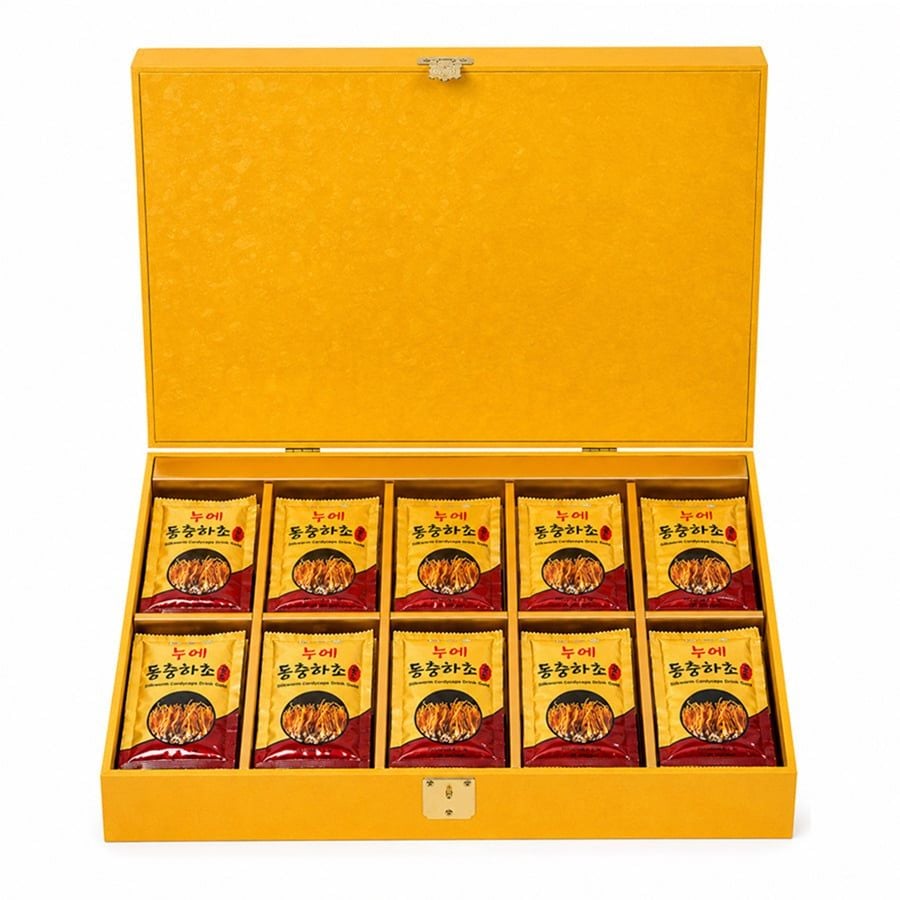 Nước Đông Trùng Hạ Thảo Gold Pocheon KLM Hộp Gỗ 60 Gói x 30ml