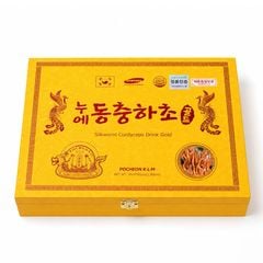 Nước Đông Trùng Hạ Thảo Gold Pocheon KLM Hộp Gỗ 60 Gói x 30ml