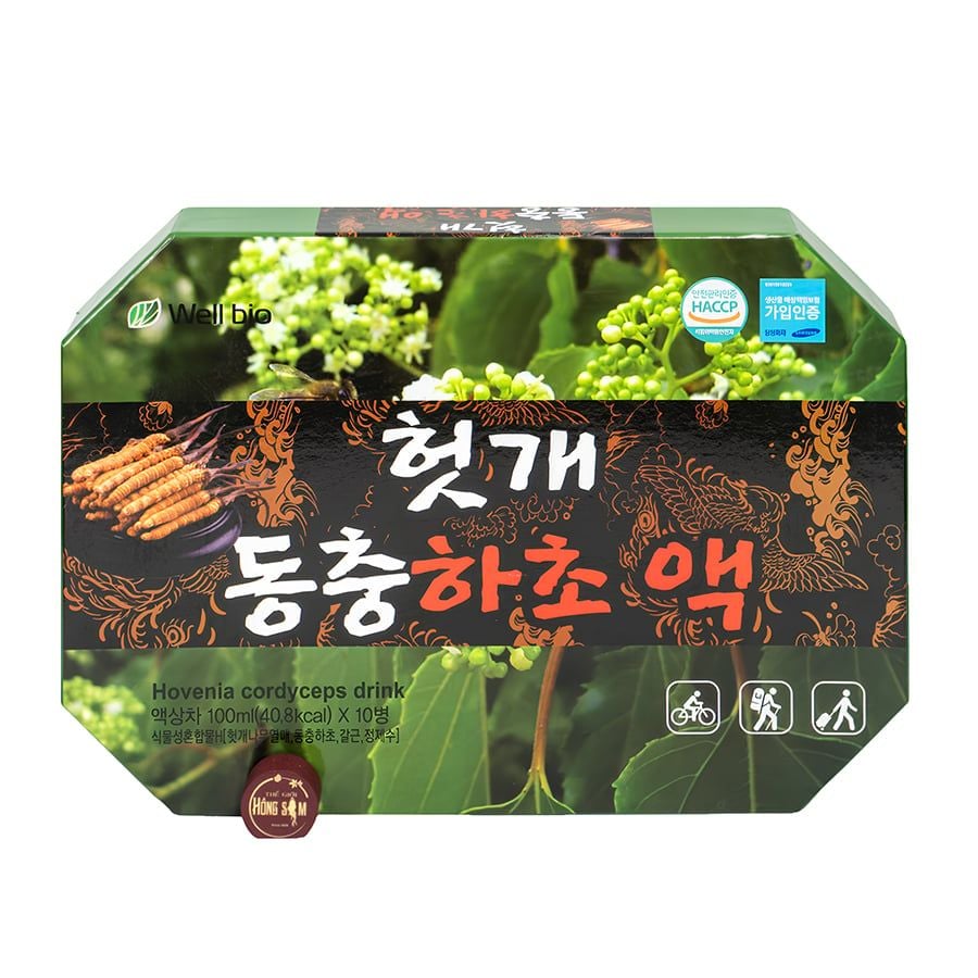 Nước Mát Gan Đông Trùng Hạ Thảo Well Bio Hộp 10 Chai x 100ml