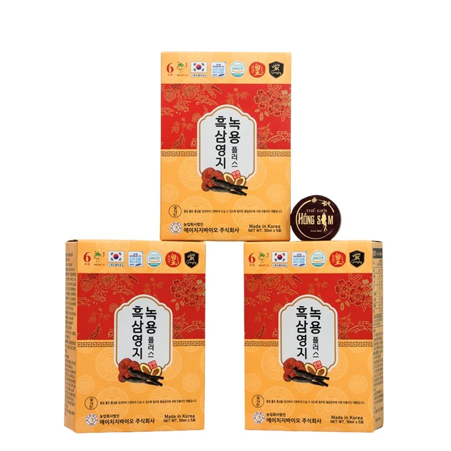 Nước Hắc Sâm Linh Chi Nhung Hươu Ginseng King Hộp 30 Gói x 50ml