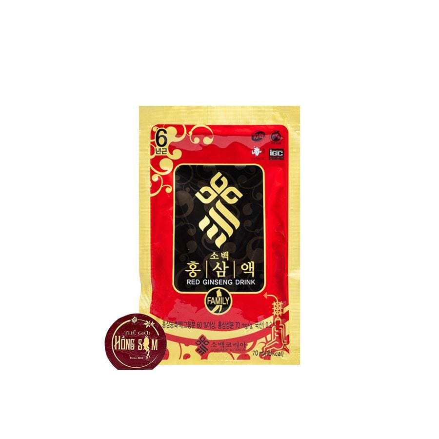Nước Hồng Sâm 6 Năm Tuổi Sobaek Hàn Quốc 30 Gói x 70ml
