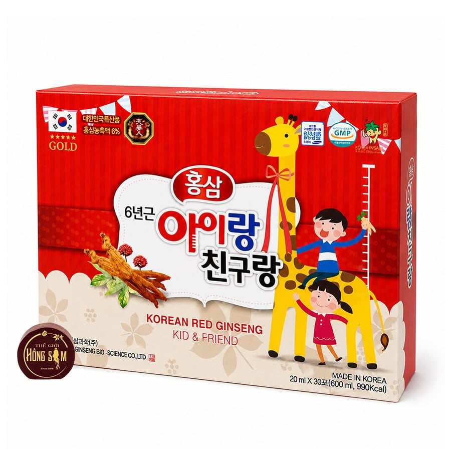 Nước Hồng Sâm Cho Bé Kid & Friend Bio-Science Hàn Quốc Hộp 30 Gói x 20ml