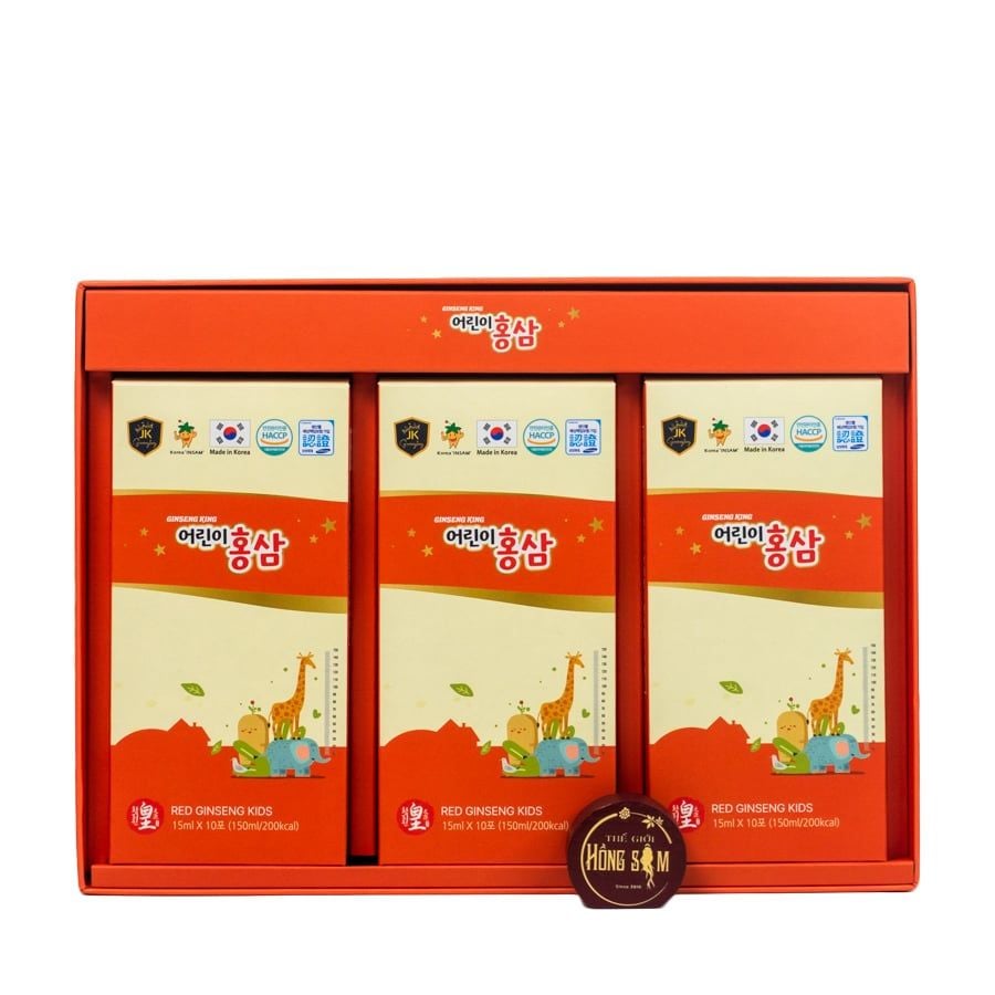 Nước Hồng Sâm Hàn Quốc Cho Bé Red Ginseng Kids HG Bio Hộp 30 Gói x 15ml