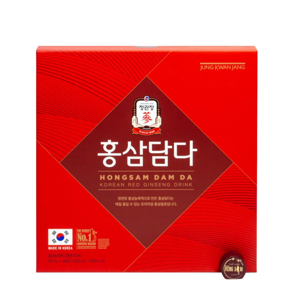 Nước Hồng Sâm Dam Da KGC Hộp 50ml x 30 Gói