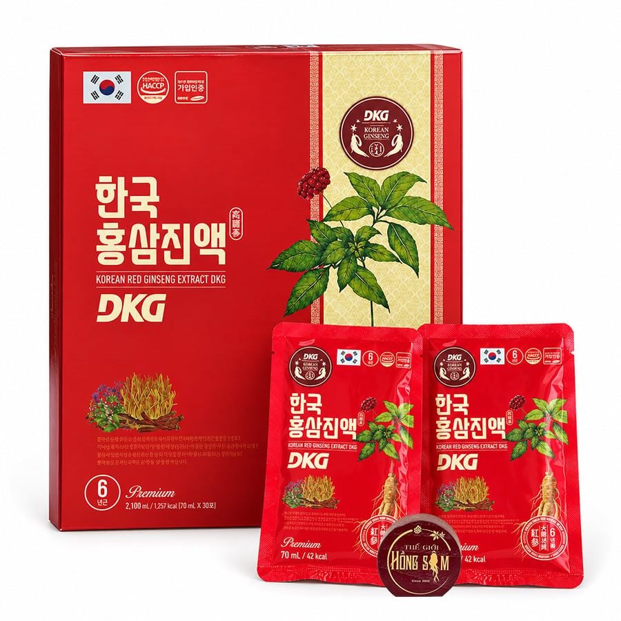 Nước Hồng Sâm Đông Trùng Hạ Thảo DKG Hàn Quốc Hộp 30 Gói x 70ml