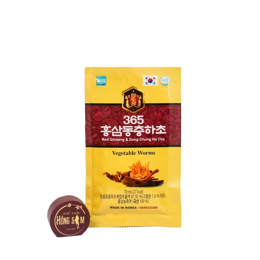 Nước Hồng Sâm Đông Trùng Hạ Thảo 365 Hansusam Hộp 20 gói x 70ml