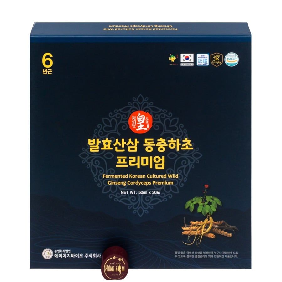 Nước Hồng Sâm Núi Lên Men Đông Trùng Hạ Thảo Ginseng King Premium Hộp 30 Gói x 50ml