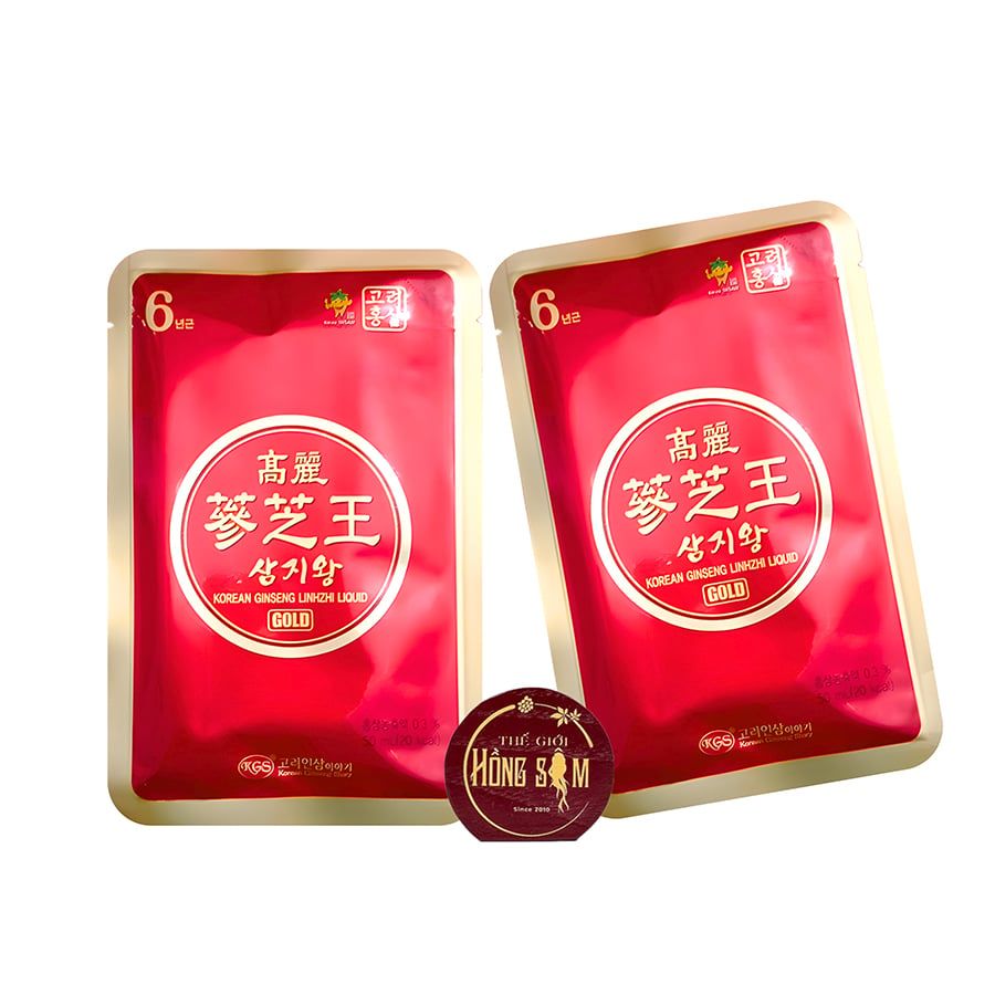 Nước Hồng Sâm Linh Chi KGS Gold Hàn Quốc Hộp 60 Gói x 50ml