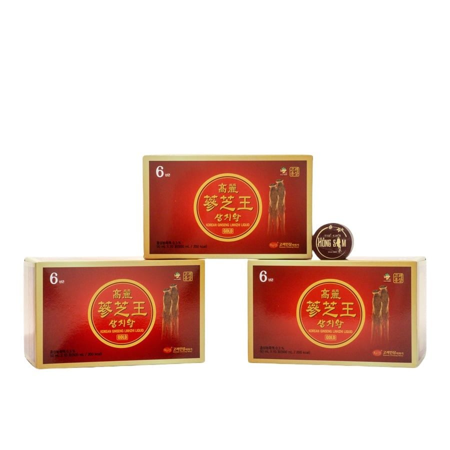 Nước Hồng Sâm Linh Chi KGS Gold Hàn Quốc Hộp 60 Gói x 50ml