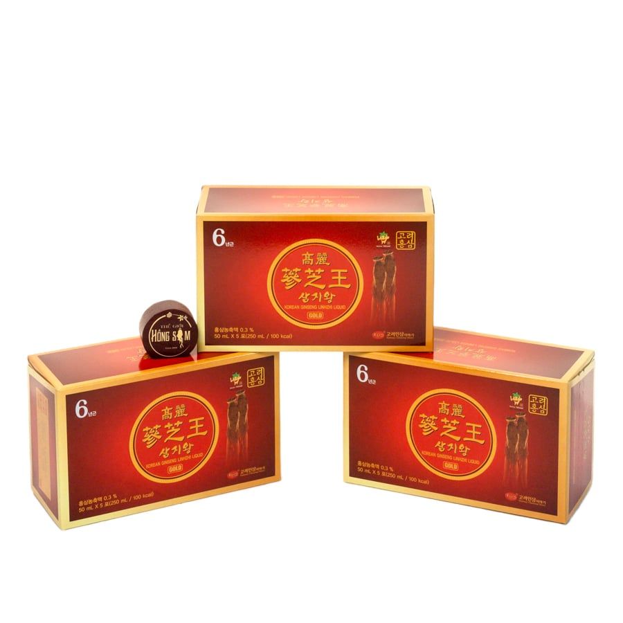 Nước Hồng Sâm Linh Chi KGS Gold Hàn Quốc Hộp 30 Gói x 50ml