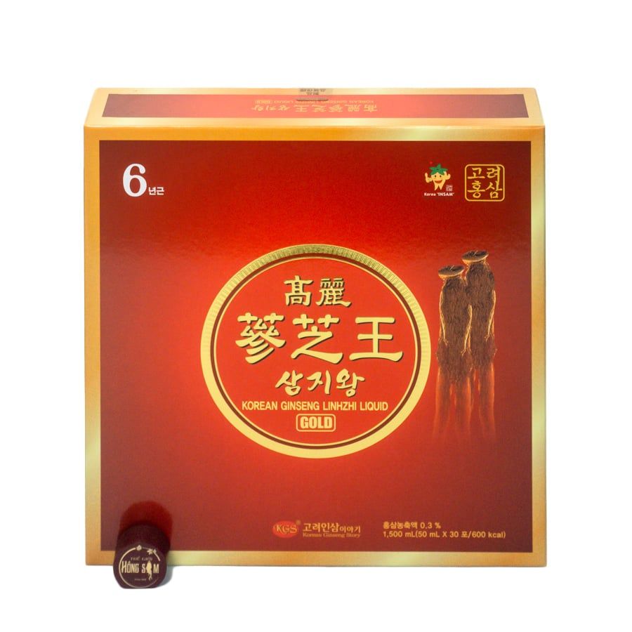 Nước Hồng Sâm Linh Chi KGS Gold Hàn Quốc Hộp 30 Gói x 50ml