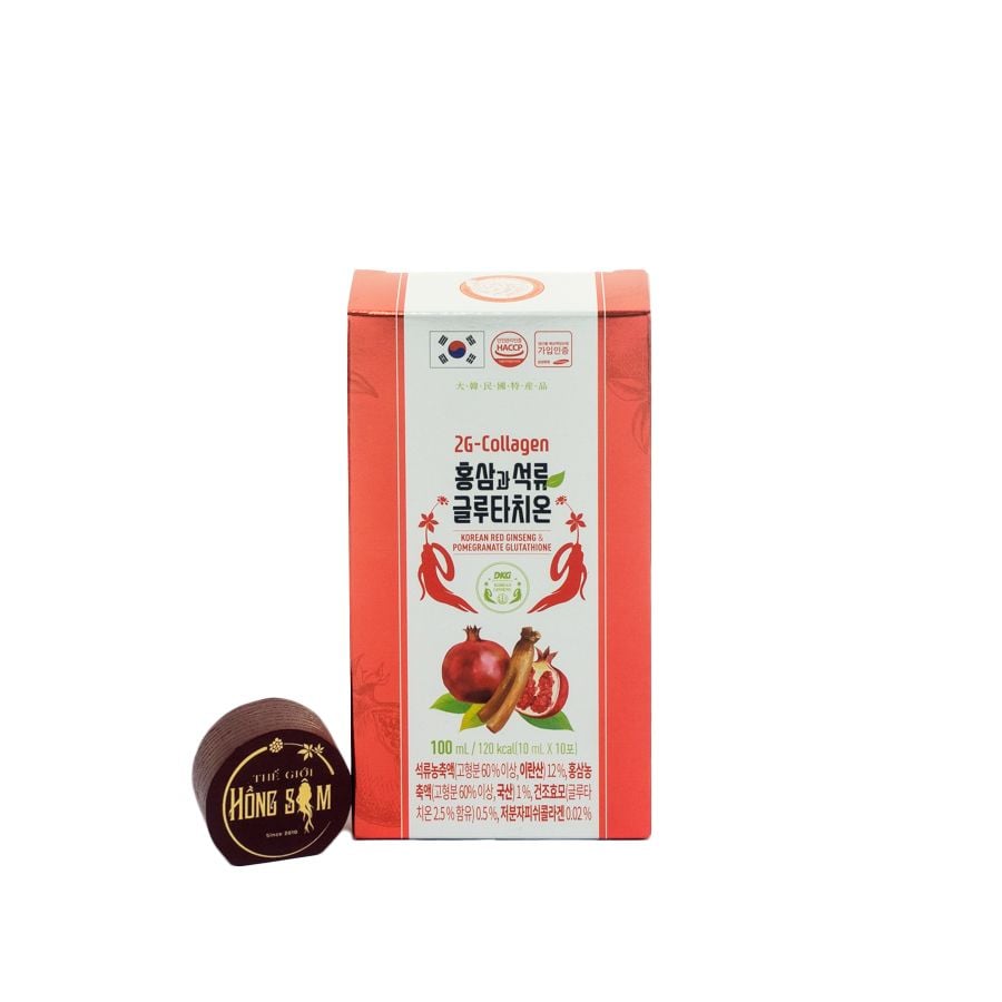 Nước Hồng Sâm Collagen Lựu Đỏ 2G-Glutathione Daedong Hàn Quốc Hộp 30 Gói x 10ml