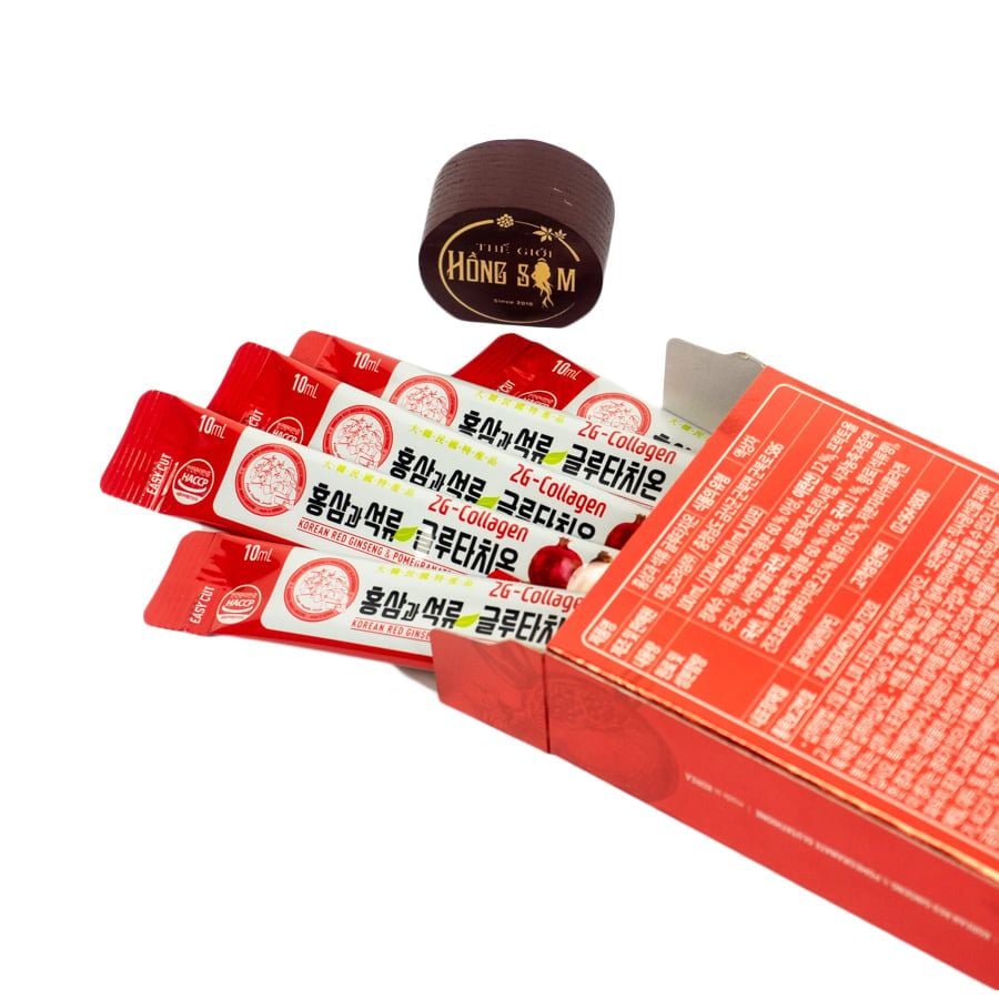 Nước Hồng Sâm Collagen Lựu Đỏ 2G-Glutathione Daedong Hàn Quốc Hộp 30 Gói x 10ml