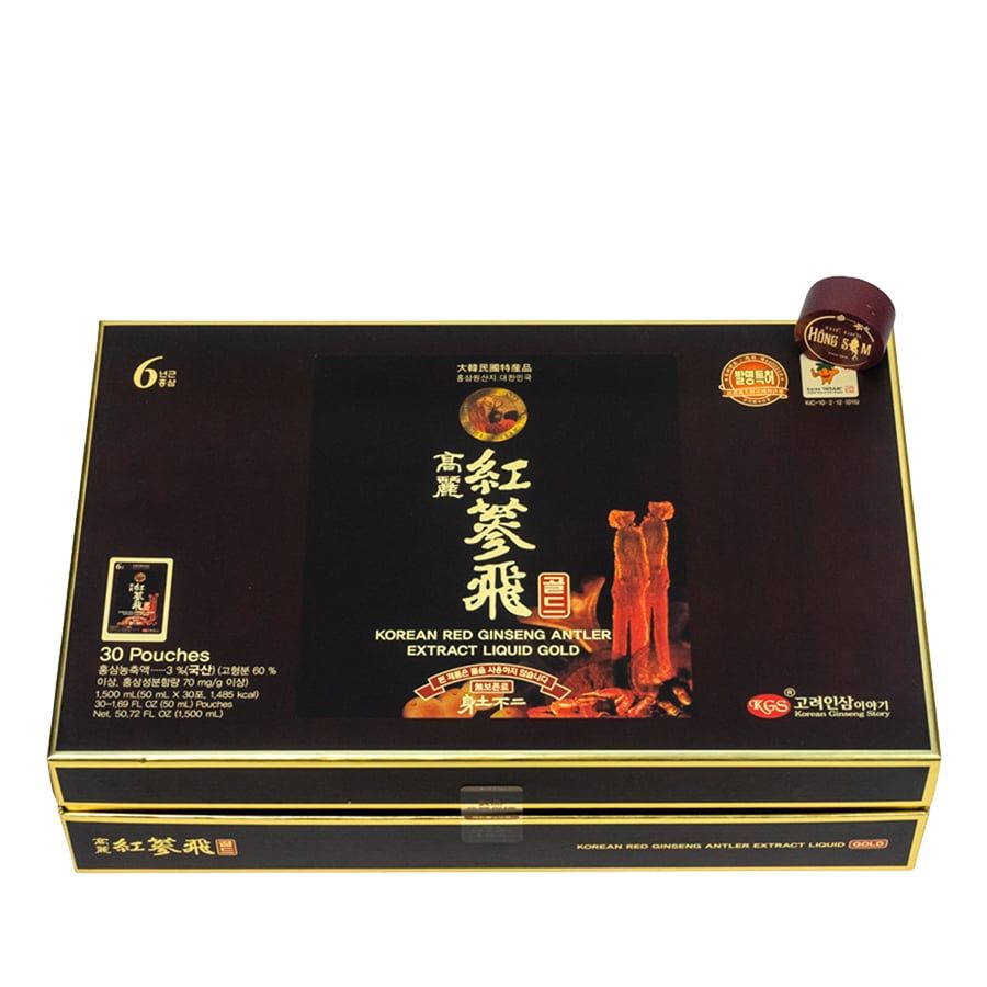 Nước Hồng Sâm Nhung Hươu Táo Đỏ KGS Hàn Quốc Hộp 30 Gói x 50ml