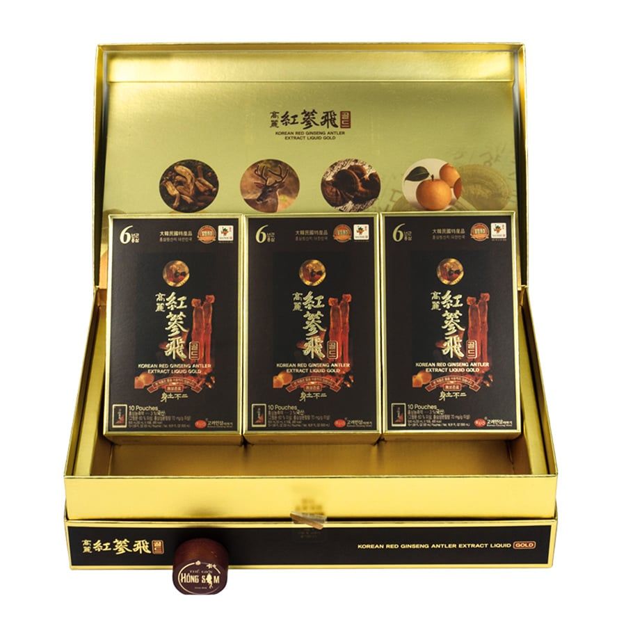 Nước Hồng Sâm Nhung Hươu Táo Đỏ KGS Hàn Quốc Hộp 30 Gói x 50ml