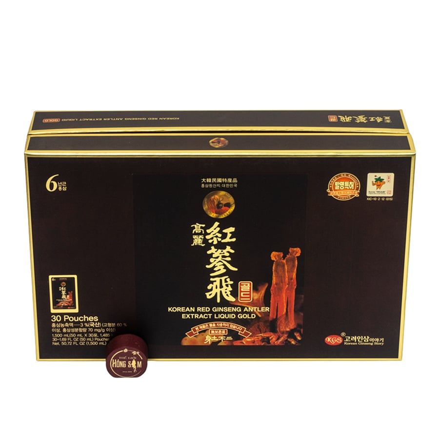 Nước Hồng Sâm Nhung Hươu Táo Đỏ KGS Hàn Quốc Hộp 30 Gói x 50ml