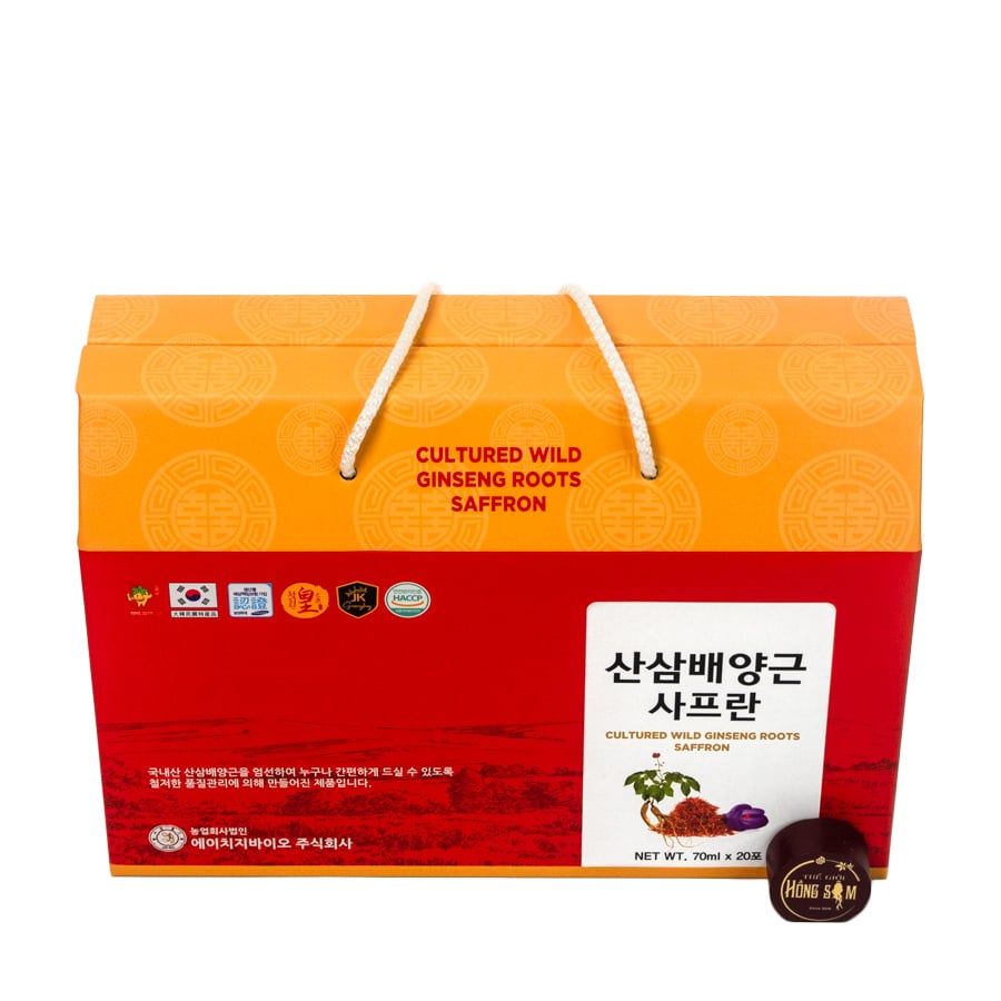 Nước Hồng Sâm Núi Saffron HG Bio Hộp 70ml x 20 Gói