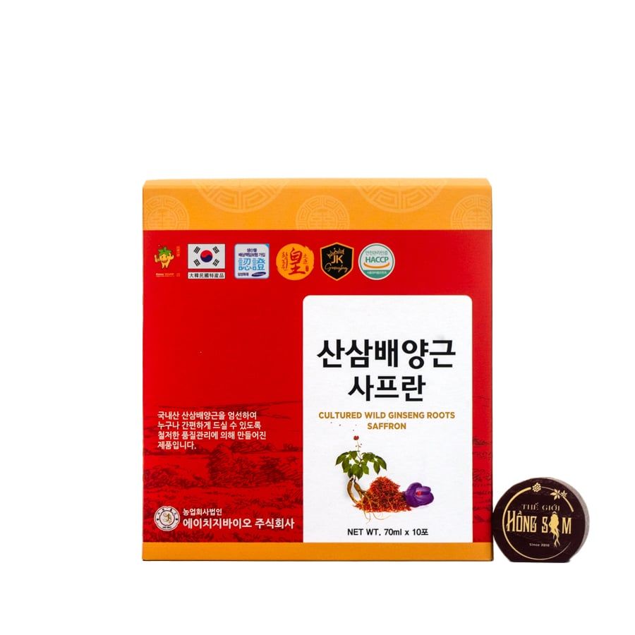 Nước Hồng Sâm Núi Saffron HG Bio Hộp 70ml x 20 Gói