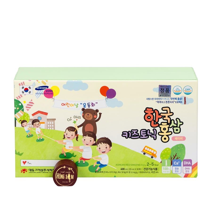 Nước Hồng Sâm Cho Bé 2-5 Tuổi Daedong Hộp 20ml x 30 Gói